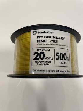 Southwire 032886911361 Pet Boundary Fence Wire Low Voltage 20awg 500ft Yellow Solid New