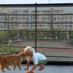 Sunjoy Castle Sc-csn-1b3&79 Banister Guard-10ft X 2.6ft Thick Balcony Safety Net For Kid Pet Guar