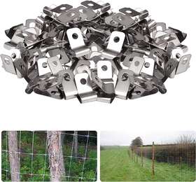 Tigerily 313046859885 100 Pcs Fence Wire Clamps Livestock Fencing Clips Agricultural Stainless