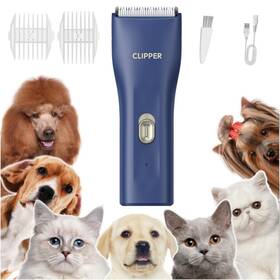 Tileon 006 Blue Dog Clippers Quiet Washable Usb Rechargeable Cordless Grooming Kit Electr