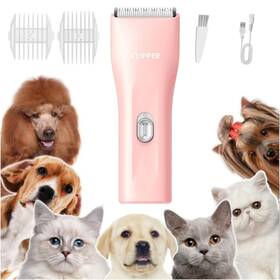 Tileon 006 Pink Dog Clippers Quiet Washable Usb Rechargeable Cordless Grooming Kit Electr