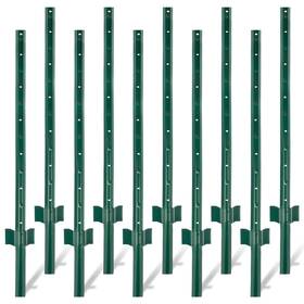 Toriexon 791974620492 10 Packs Metal Fence Post 3feet Heavy Duty Posts With U-channel Steel