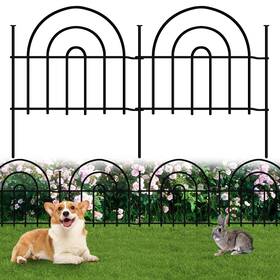 Uliok U-fence13-sangong-15pc Decorative Garden Fence 15 Panels No Dig 21.25ft L X13in H Animal Ba