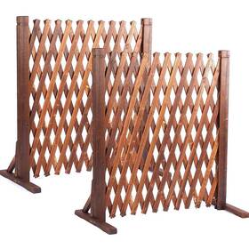 Uyoyous 972691270441 Uyouous Garden Fence Wood Fencing 2 Pack Extendable Instant Wood