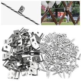 Vstken Fcs-90 Wire Fence Clips 99 Pcs With Screws Stainless Hog Fencing