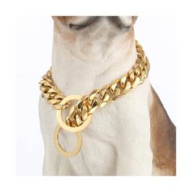 W/w Lifetime Dd016-19mm-20 Dog Chain Collar Choke Heavy Duty Chew Proof 19mm 14k Gold P... Fast Ship