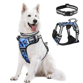 Winsee 791315850519 Dog Harness No Pull Pet Harnesses With Collar Adjustable Reflect