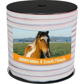 Wowangce Hmy-wowangce-0130 1 Roll 3/4 Inch X 2000 Ft Electric Fence Tape For Livestock Polytape Fencing
