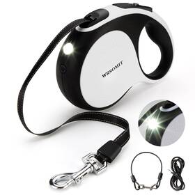 A0317rs-1 Wrsomit Retractable Dog Leash With Chew Proof Cable And Led Flashlight 16ft Heavy Du