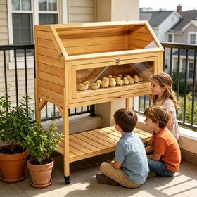 Xiliqingeco G001 Large Chicken Brooder Box For Chicks With Wheels Chick Starter Kit Indoor