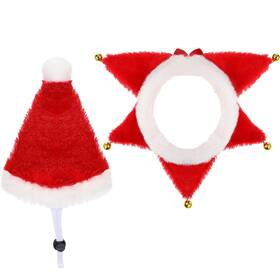 Xuniea Yw-xuniea-15782 2 Pcs Dog Christmas Collar With 25.3 Inches 5.5 Hat Red