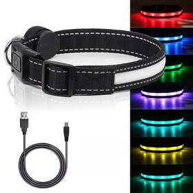 Yacig 738595348824 Light Up Dog Collars Safety Led Collar Rechargeable 7 Colors In One Ligh