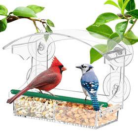 Yaofafa 719406409729 Window Bird Feeder Clear Feeders For Viewing With 4 Extra-stron