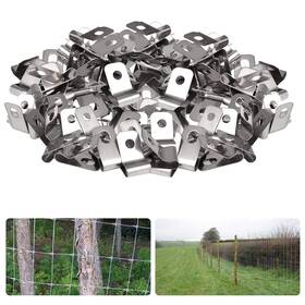 Yarkhi 795063907051 100 Pcs Fence Wire Clamps Livestock Fencing Clips Agricultural Stainl