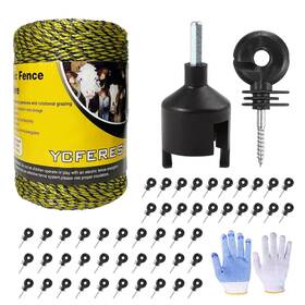 Ycferesy Yc53 Upgraded Electric Fence Poly Wire 330 Feet 100 Meters And 50 Pcs Black Electr