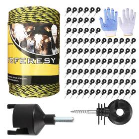 Ycferesy Yc530 Upgraded Electric Fence Poly Wire 656 Feet 200 Meters And 100 Pcs Black Elect