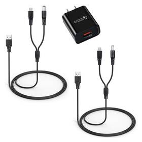 Yeaoi 5521-micro-2cable-18w-bk-ld 2-pack Dog Shock Collar Charger For Bousnic Training Usb Charging Cab