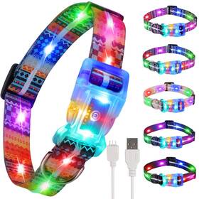 Yushang Ys088a-a Light Up Dog Collars Led Collar Rechargeable Waterproof 2-in-1 Buckle Typ