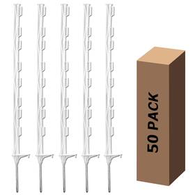 Zoiut Slp120w-50 50 Pack Electric Fence Posts 48 Inch/4ft Step-in Plastic For Farm And G