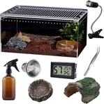 Reptile Terrarium - Amphibian Tank Starter Kit, Eco Rainforest Feeding Box,. Fixed Price $89.21.