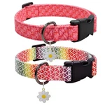 2 Pcs Cotton Dog Collar Soft Cute Flower -3 Sizes Nylon Puppy Adj.... Fixed Price $22.39.
