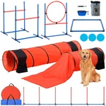 Dog Agility Training Kit Equipment 7 Pcs Upgrade W/ Hurdles 2 Tunnels Ring. Fixed Price $72.99.