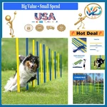 12PCS Dog Weave Poles Agility Training Set Outdoor Backyard Exercise Equipment. Fixed Price $85.77.
