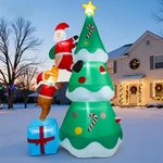 7 Ft Inflatable Christmas Tree Built-in Bright Led Lights, Dog Bites Santa Cl.... Fixed Price $48.60.