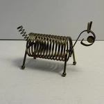 Vintage Brass Wire Dog Letter Mail Coil Spring Sculpture Statue Home Office Mcm. Fixed Price $19.99.